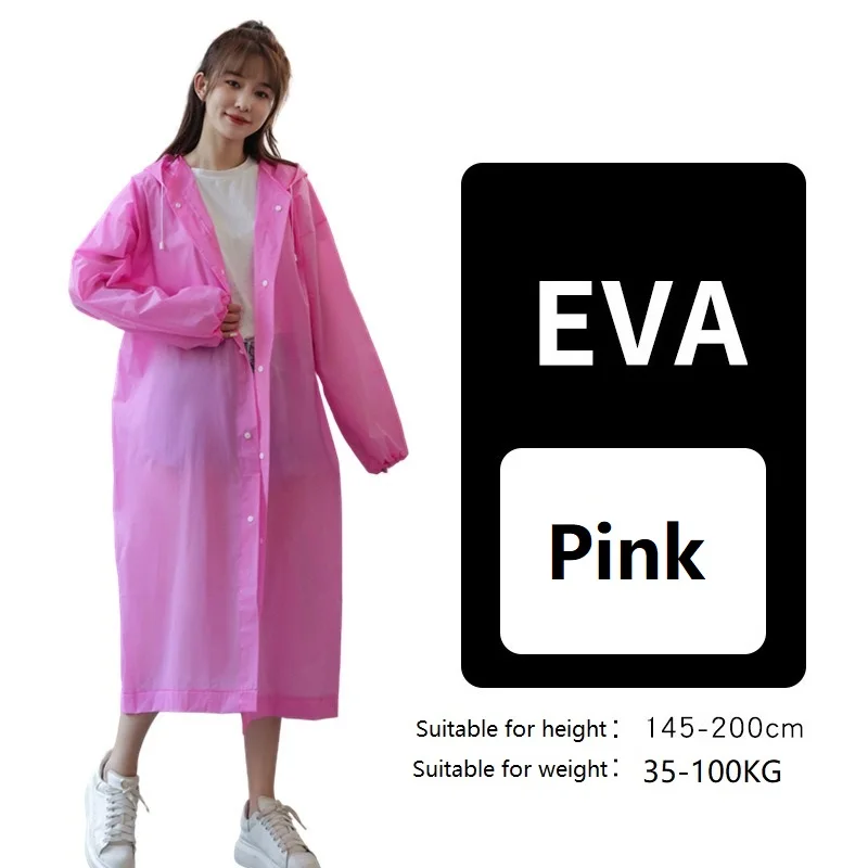 Manteau Imperméable Transparent Unisexe Rose – Protection Antipluie & Anti-Vent - الصورة 3