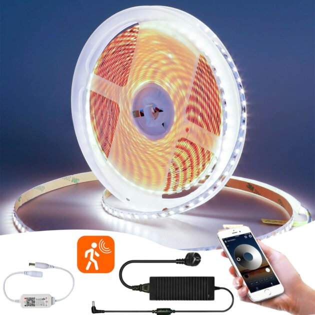 Bande LED à Détecteur de Mouvement 4000K  – Éclairage Automatique Puissant & Flexible