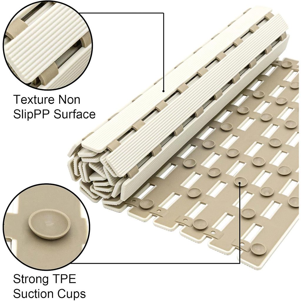 Tapis de bain et de douche antidérapant avec trous d’évacuation - الصورة 7
