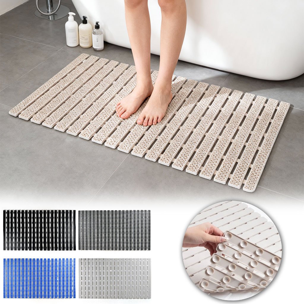 Tapis de bain et de douche antidérapant avec trous d’évacuation
