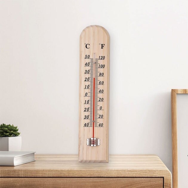 Thermomètre en Bois pour Intérieur ou Extérieur 25cm – Design Naturel et Pratique