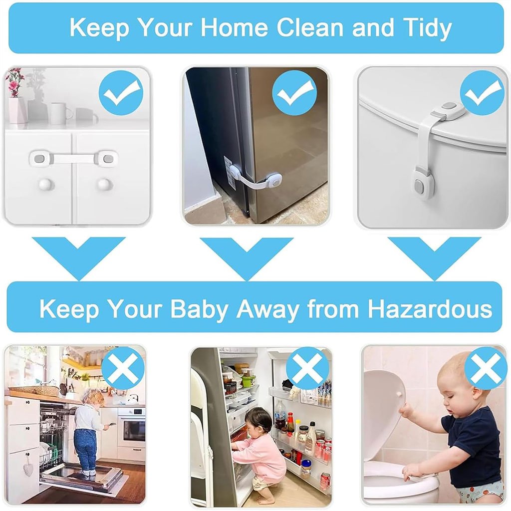 Pack de 3 verrous de sécurité enfant pour électroménager et tiroirs - الصورة 4