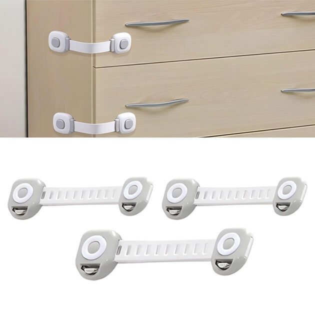 Pack de 3 verrous de sécurité enfant pour électroménager et tiroirs