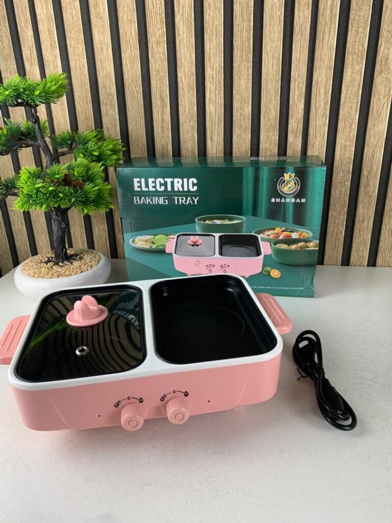 Cuiseur Électrique 2-en-1 Pot + Grill 1500W – Double Zone pour Une Cuisine Rapide, Saine & Polyvalente