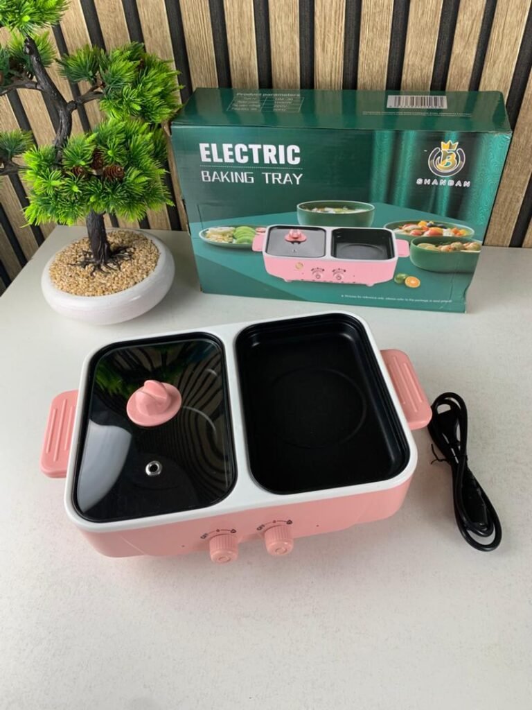 Cuiseur Électrique 2-en-1 Pot + Grill 1500W – Double Zone pour Une Cuisine Rapide, Saine & Polyvalente