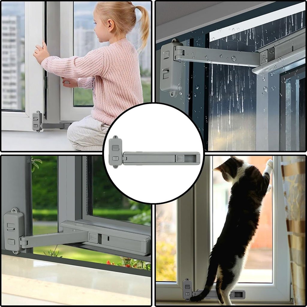 Stop Fenêtres et Verrou de Sécurité pour Enfants – Protection Intelligente Sans Perçage - الصورة 5