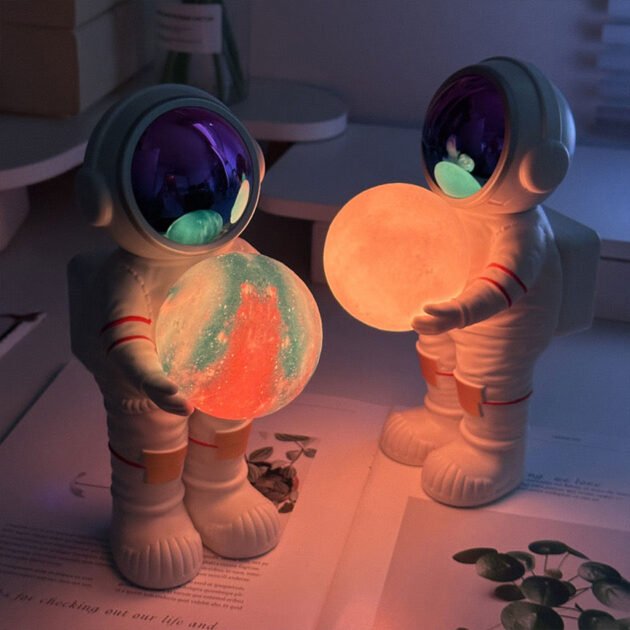 Lampe LED astronaute 3D “lune” avec haut-parleur Bluetooth