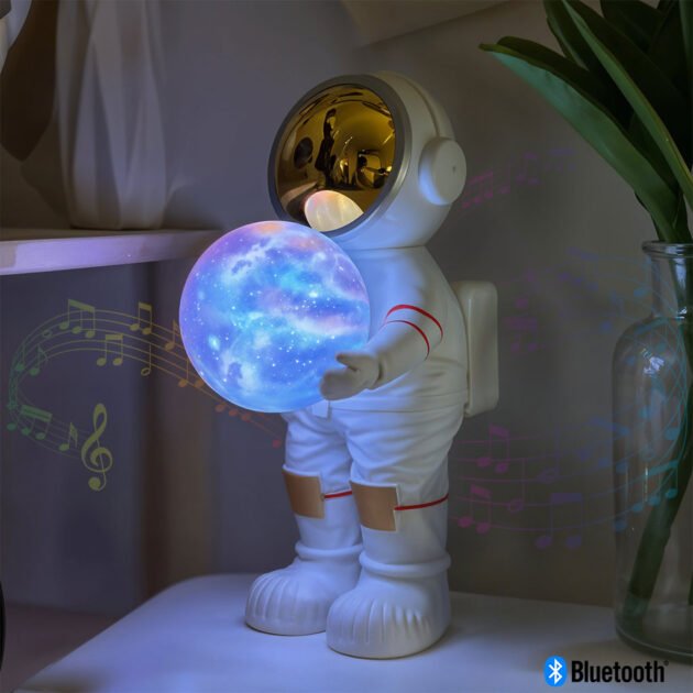 Lampe LED astronaute 3D “lune” avec haut-parleur Bluetooth