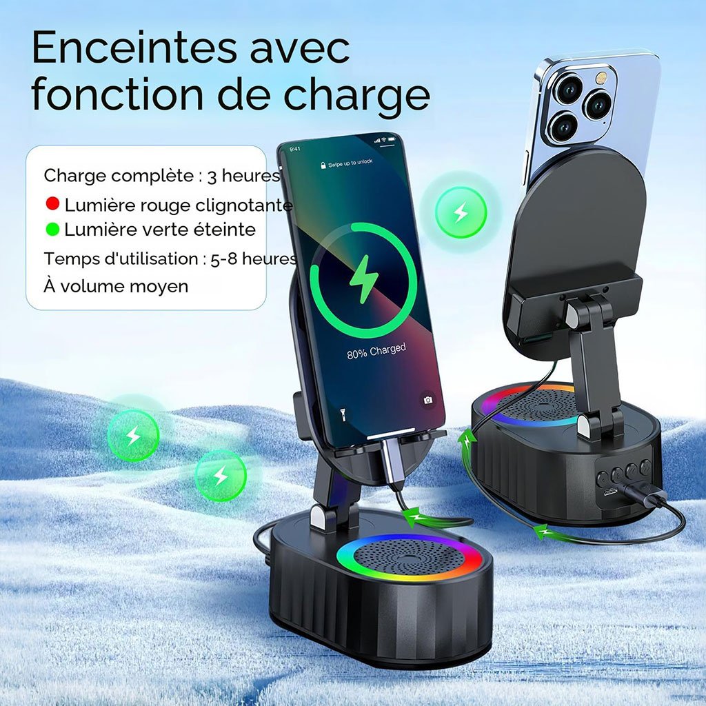 Haut-Parleur Bluetooth Intelligent à Induction Sans Fil 5-en-1 – Son Puissant - الصورة 4
