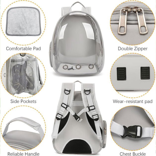 Sac à Dos de Transport Capsule pour Chat & Animaux – Confort, Sécurité & Style Moderne