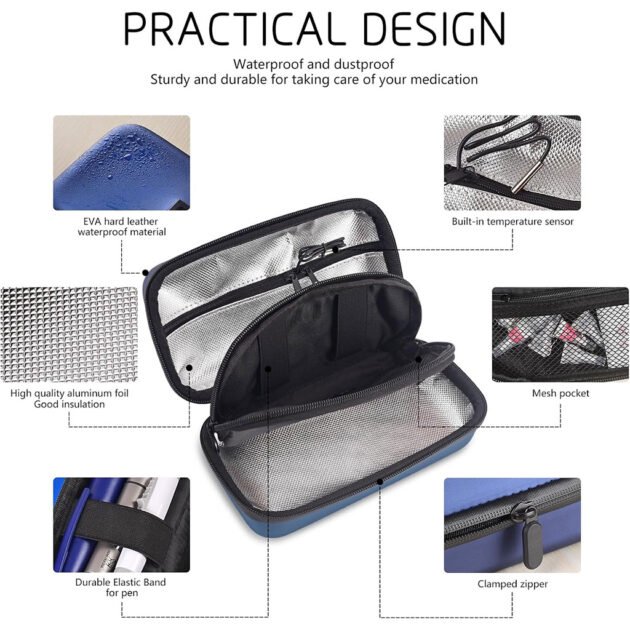 Trousse isotherme de voyage pour insuline avec écran de température