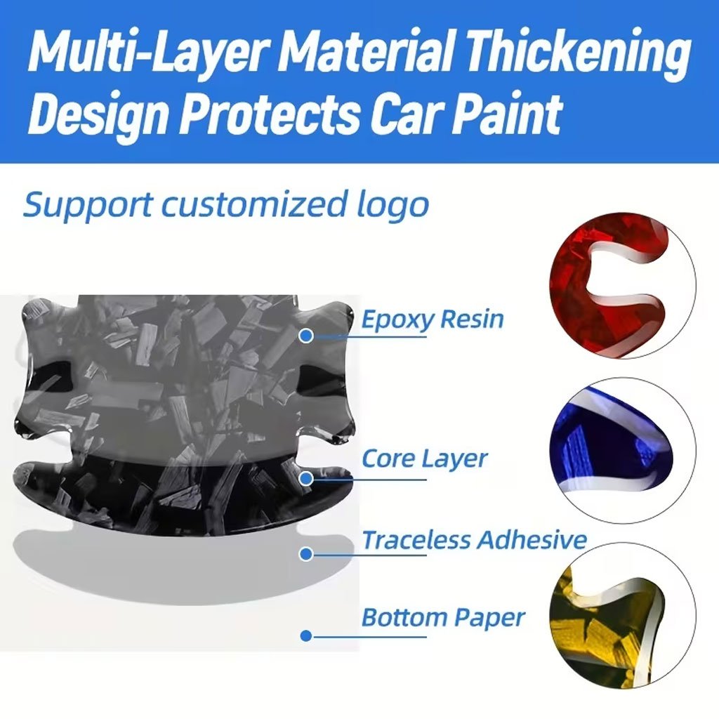 Autocollants de Poignée pour Porte de Voiture Protection Anti-Rayures 8Pcs Protection élégante – gardez vos portes sans rayures - الصورة 5