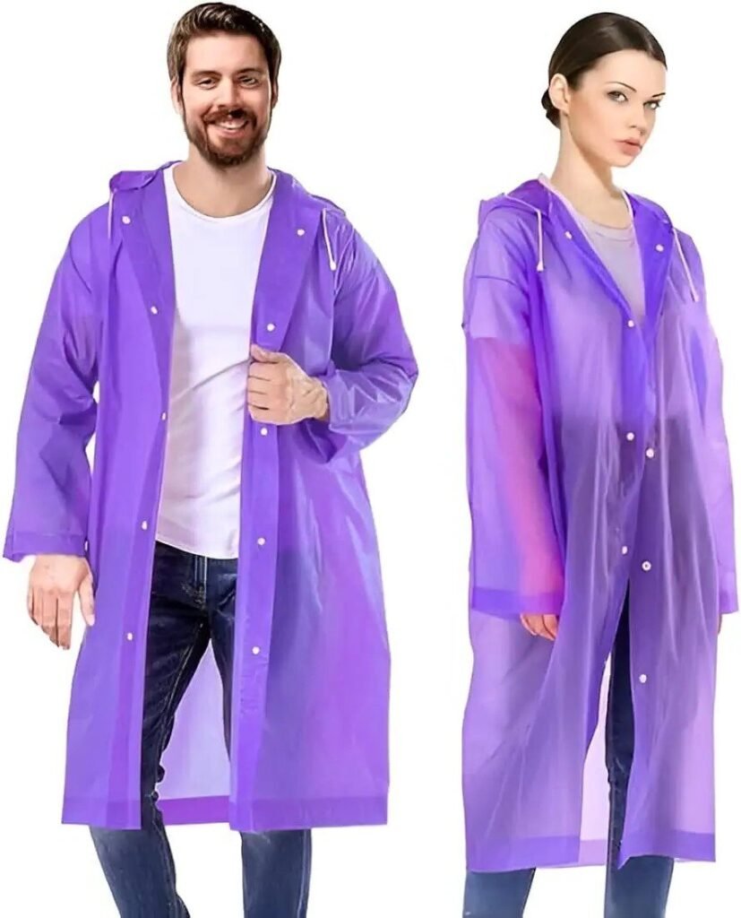 Manteau Imperméable eva Transparent mauve Unisexe – Protection Antipluie & Anti-Vent