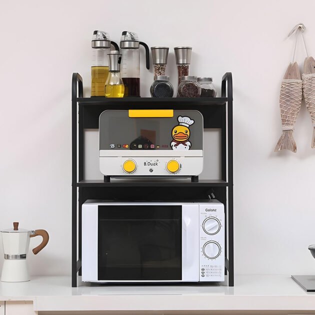 Support pour four à micro-ondes et étagère de rangement 3 étages Rangement maximal – solution robuste et intelligente pour la cuisine
