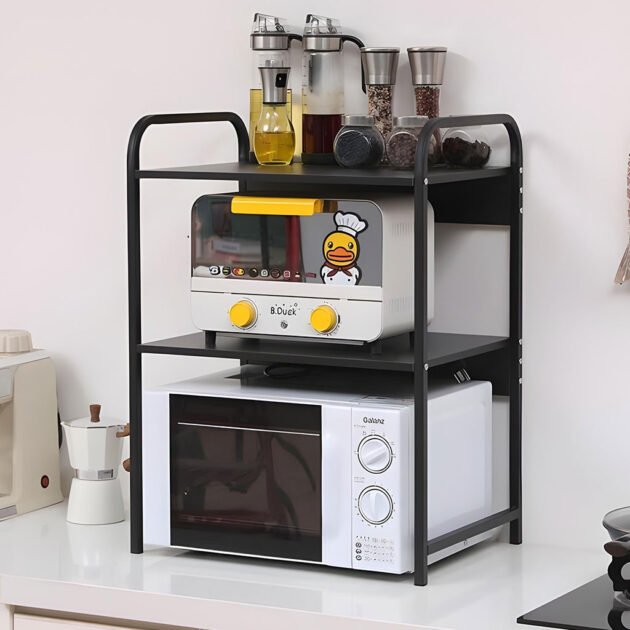 Support pour four à micro-ondes et étagère de rangement 3 étages Rangement maximal – solution robuste et intelligente pour la cuisine