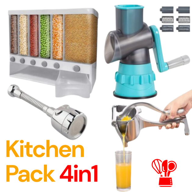 PACK CUISINE 4EN1 – Coupe-Légumes Multifonction