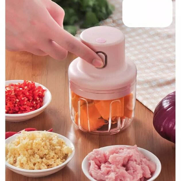 Mini Hachoir Électrique Portable Rechargeable 250 ML – Rapide & Pratique