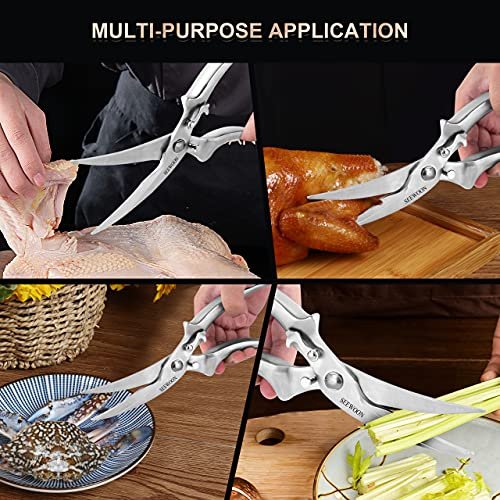 Ciseaux de Cuisine en Acier Inoxydable avec Manche en Aluminium VEMOSA - الصورة 8