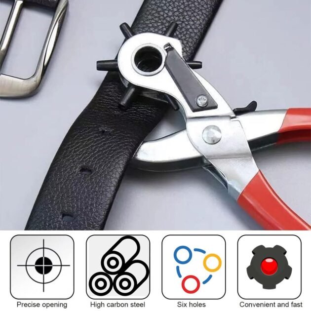 Pince Perforatrice Cuir Professionnelle – Outil de Perçage Précis pour Ceintures, Sacs & Cuir Épais