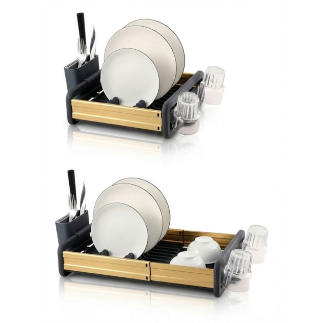 Egouttoir à Vaisselle Extensible en Aluminium Durable – Optimisez votre espace cuisine