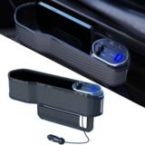 Organisateur d’Espace Voiture 5-en-1 avec Chargeur Sans Fil & Câbles Rapides – Rangement Intelligent & Recharge Instantanée