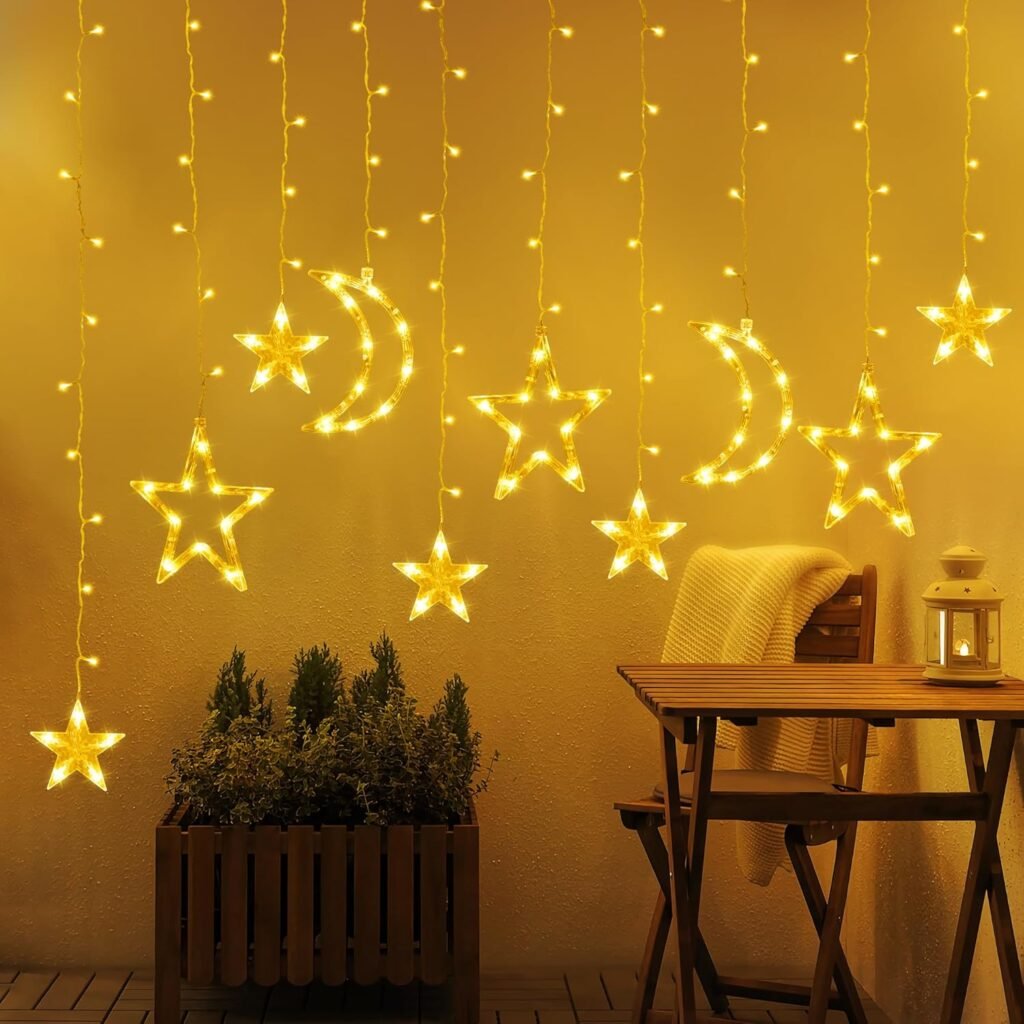 Guirlande LED Ramadan Croissant & Étoiles V3 – Ambiance lumineuse pour un Ramadan magique