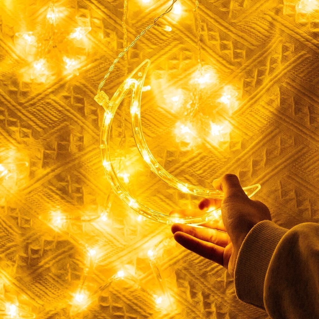 Guirlande LED Ramadan Croissant & Étoiles V3 – Ambiance lumineuse pour un Ramadan magique