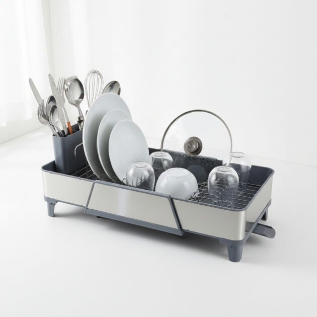 Alpha Égouttoir à Vaisselle Extensible en Acier Inoxydable – Flexibilité & Élégance au Quotidien