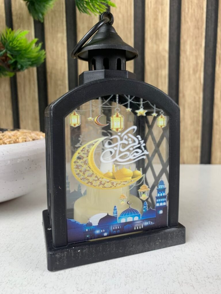 Lanterne Décorative Ramadan Mubarak Veilleuse LED à Effet Flamme – La magie du Ramadan, en toute sécurité