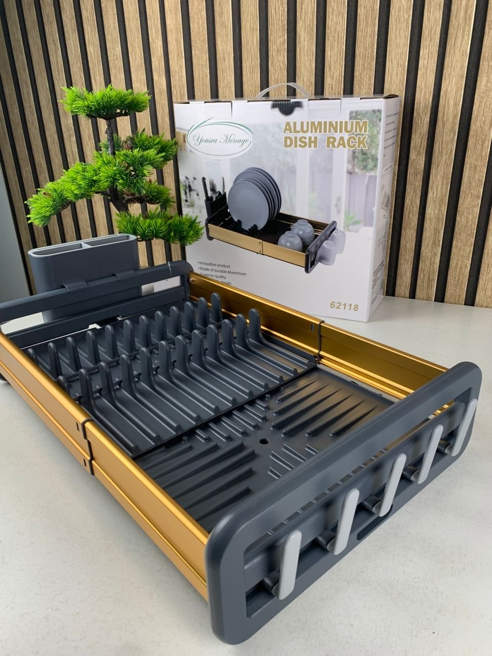 Egouttoir à Vaisselle Extensible en Aluminium Durable – Optimisez votre espace cuisine - الصورة 6