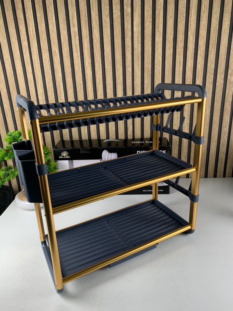 Égouttoir à Vaisselle en Aluminium de Haute Qualité 3 étages  – Organisation optimale et élégance