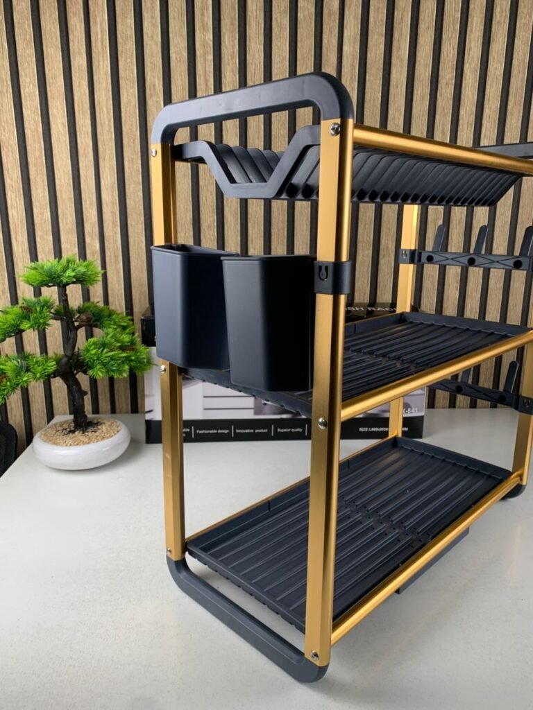 Égouttoir à Vaisselle en Aluminium de Haute Qualité 3 étages  – Organisation optimale et élégance