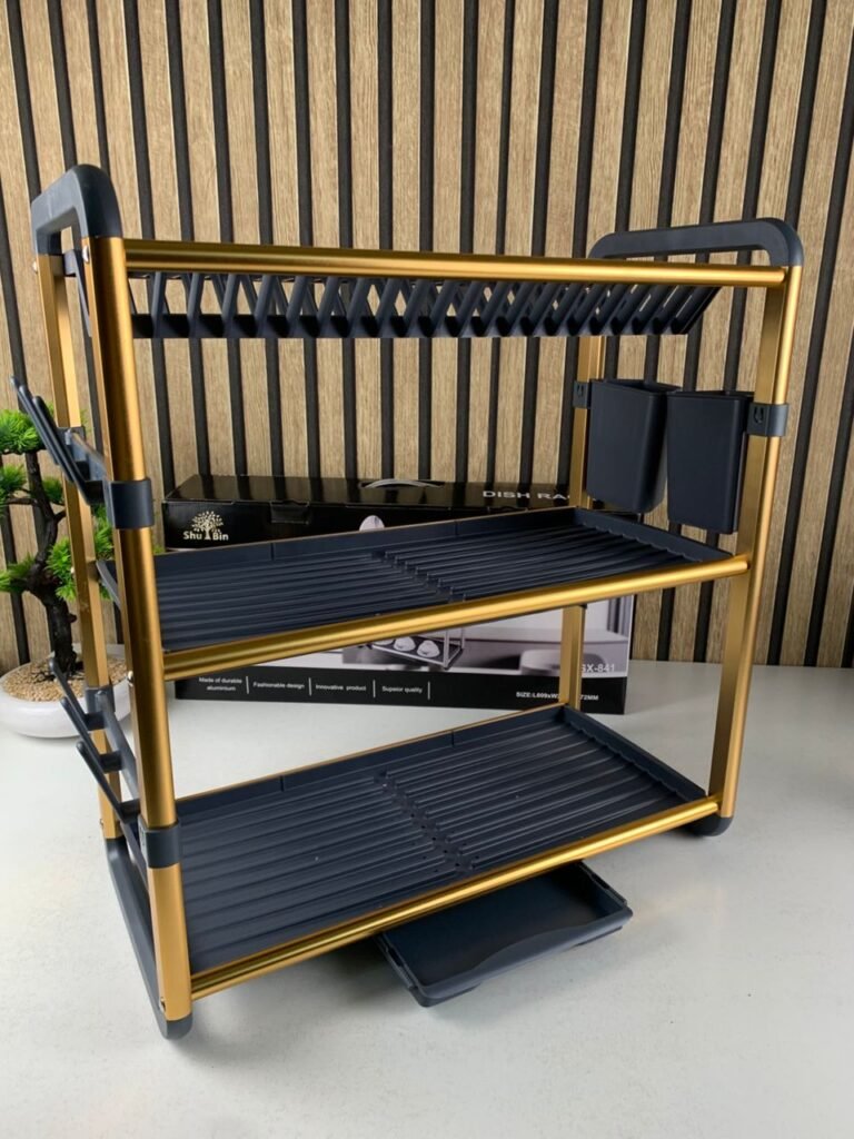 Égouttoir à Vaisselle en Aluminium de Haute Qualité 3 étages  – Organisation optimale et élégance