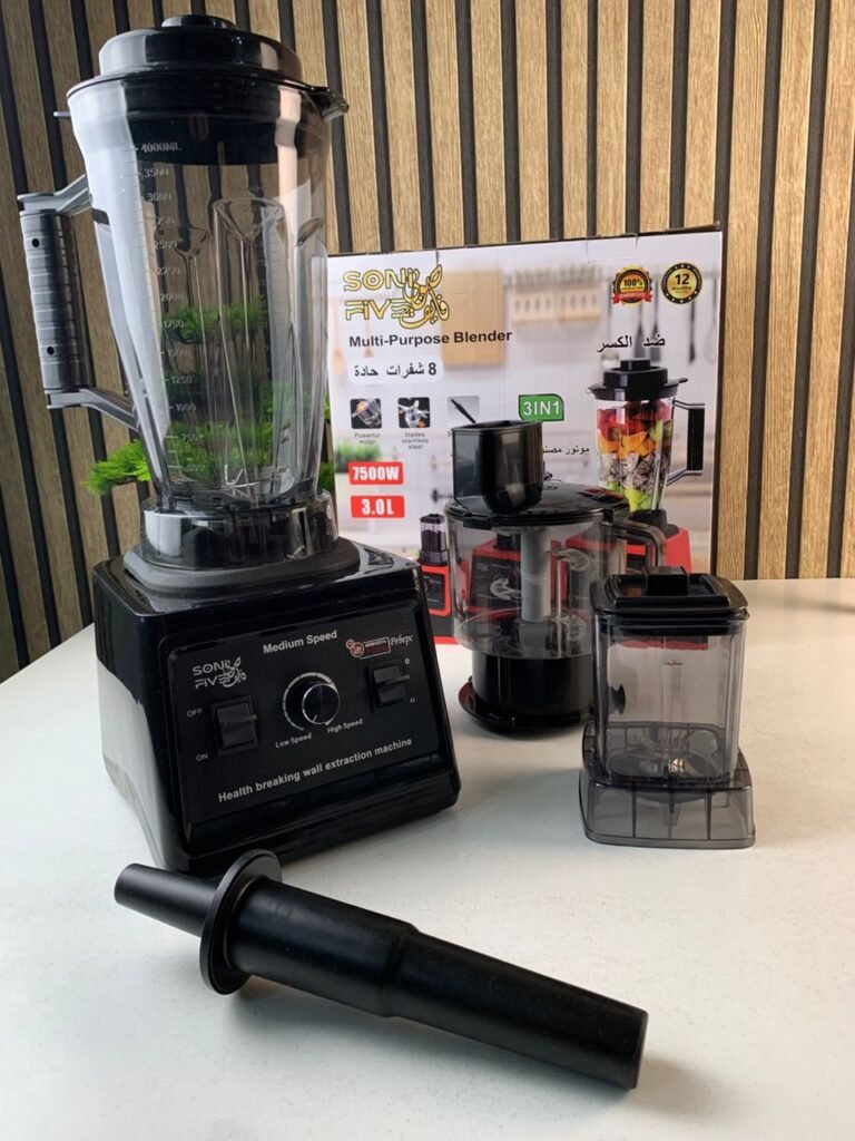 Soni Five Mixeur Blender Multifonction 3 en 1 7500W – Puissance extrême pour une cuisine professionnelle