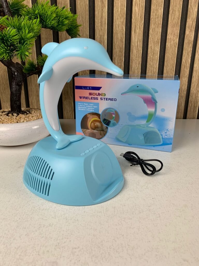 Haut-Parleur Bluetooth Dauphin L-41 – Son, Lumière & Charge Sans Fil en Harmonie