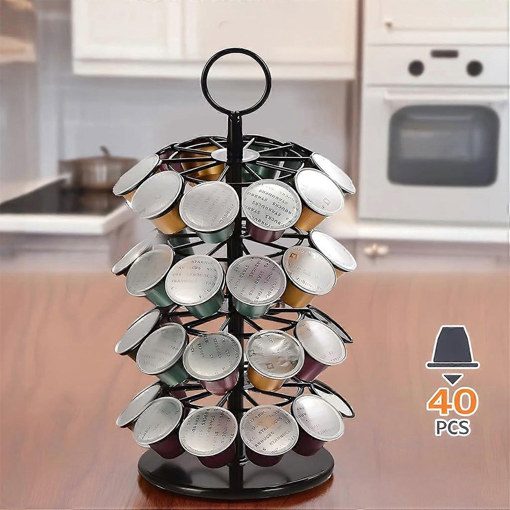 Support Présentoir de Capsules 40 PCS Rotatif 360 Degrés – Organisation élégante et accès facile à vos capsules de café - الصورة 3