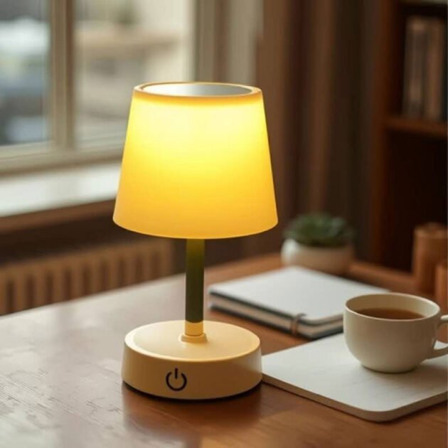Lampe de Table LED Télescopique Rechargeable – Design Élégant, Tactile & Hauteur Réglable