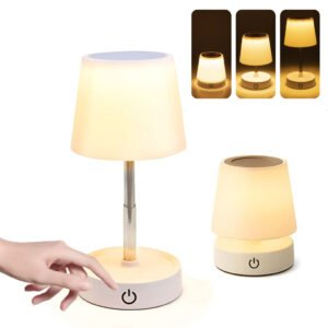 Lampe de Table LED Télescopique Rechargeable – Design Élégant, Tactile & Hauteur Réglable