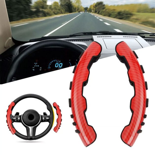 Couvre de volant antidérapant en carbone perforé – Taille universelle – Style sportif et contrôle parfait à chaque trajet