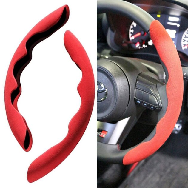 Housse de volant séparée en tissu Alcantara antidérapant – Contrôle premium sans épaissir le volant