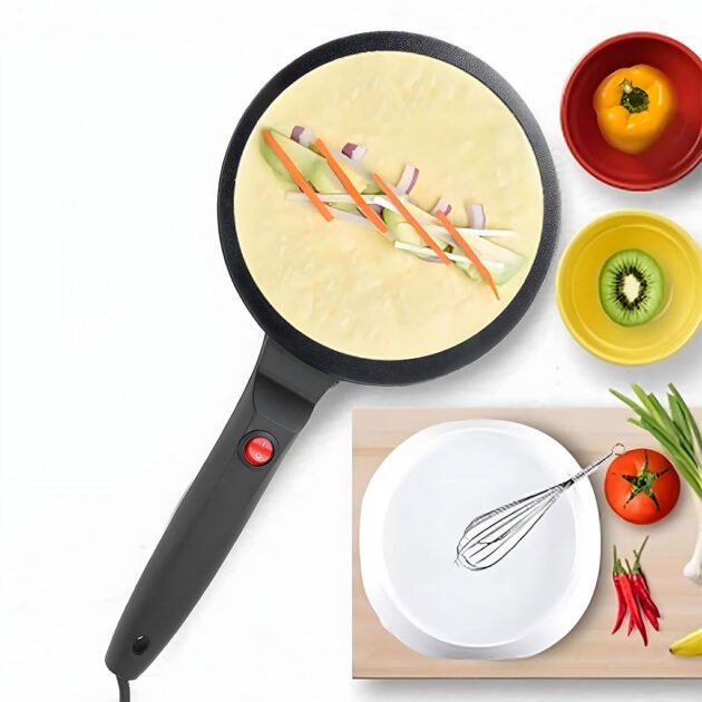 Crêpière Électrique Antiadhésive 20,3 cm – Crêpes Parfaites en 20 Secondes, Facile & Rapide
