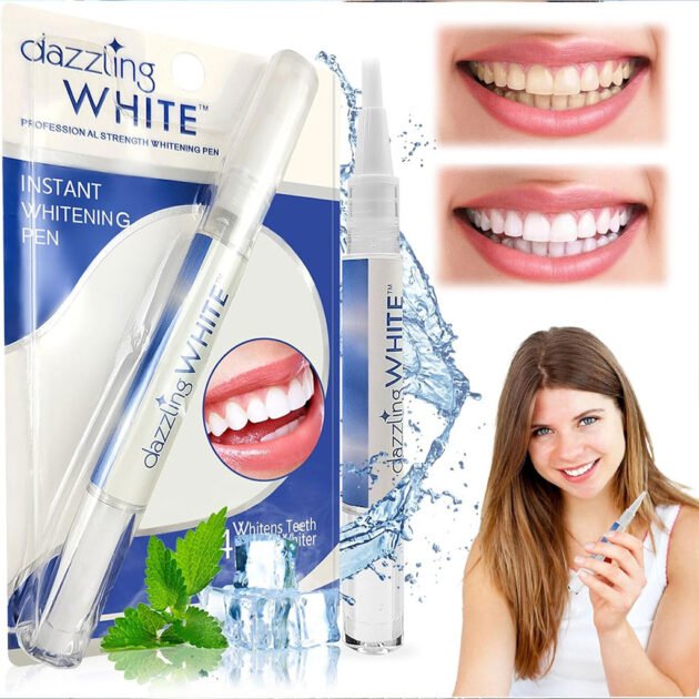 Stylo blanchiment dentaire à gel avec embout brosse précis et poils souples