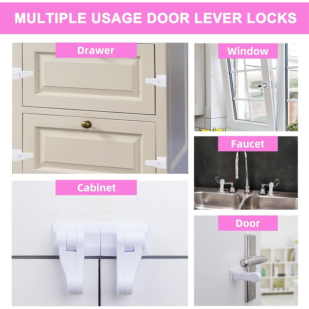 Verrous de porte universels pour la sécurité des enfants (4 pcs) – La tranquillité d’esprit à chaque porte fermée - الصورة 3