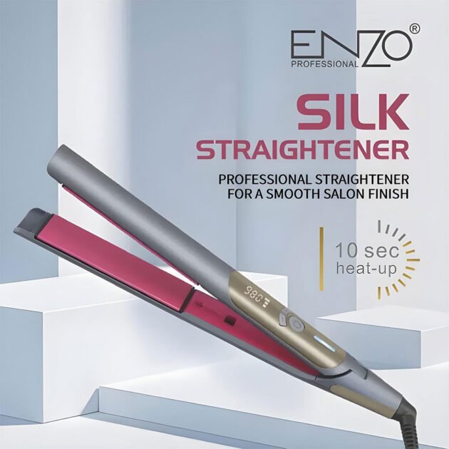 Lisseur Céramique 980°F Plaque 1.5″ Titane ENZO EN-3827 – Cheveux lisses, brillants et protégés comme au salon