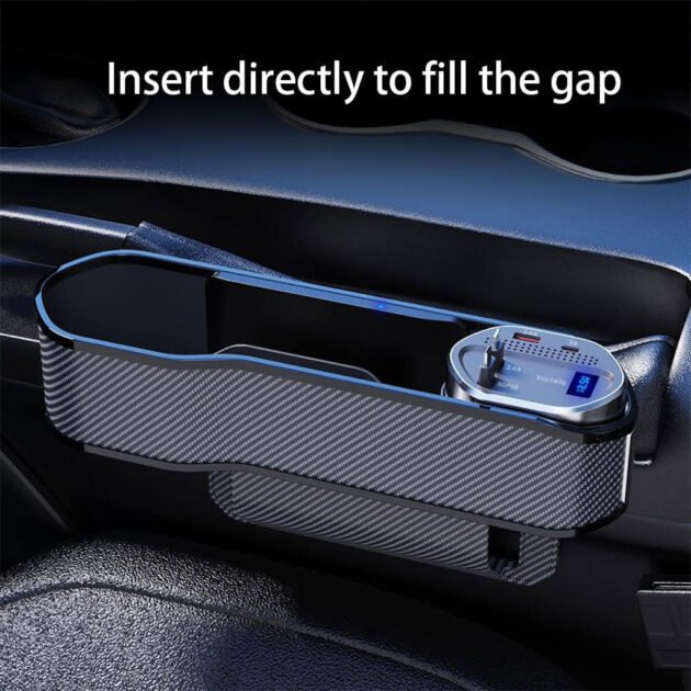 Organisateur d’Espace Voiture 5-en-1 avec Chargeur Sans Fil & Câbles Rapides – Rangement Intelligent & Recharge Instantanée