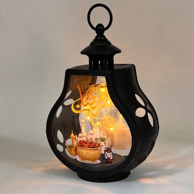 Lanterne Décorative Ramadan Mubarak Veilleuse LED à Effet Flamme – La magie du Ramadan, en toute sécurité