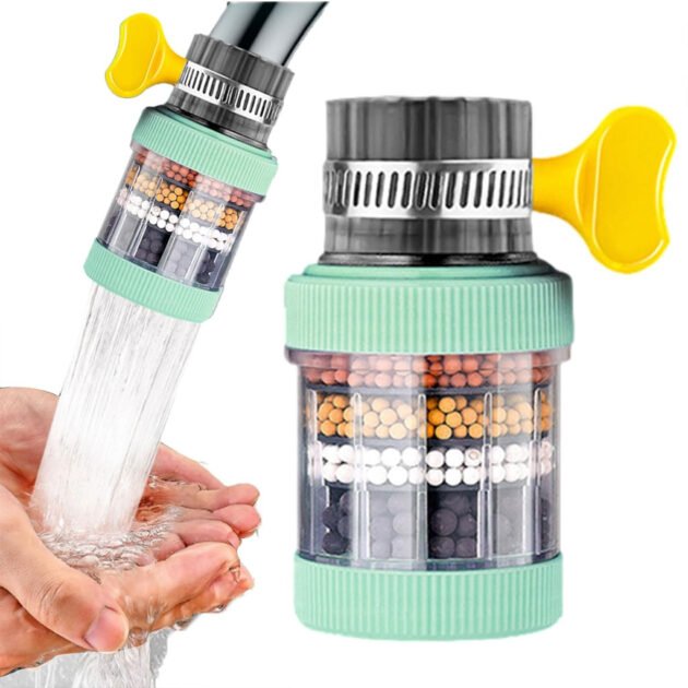 Filtre à Eau pour Robinet – Purificateur 6 Couches Anti-Éclaboussures