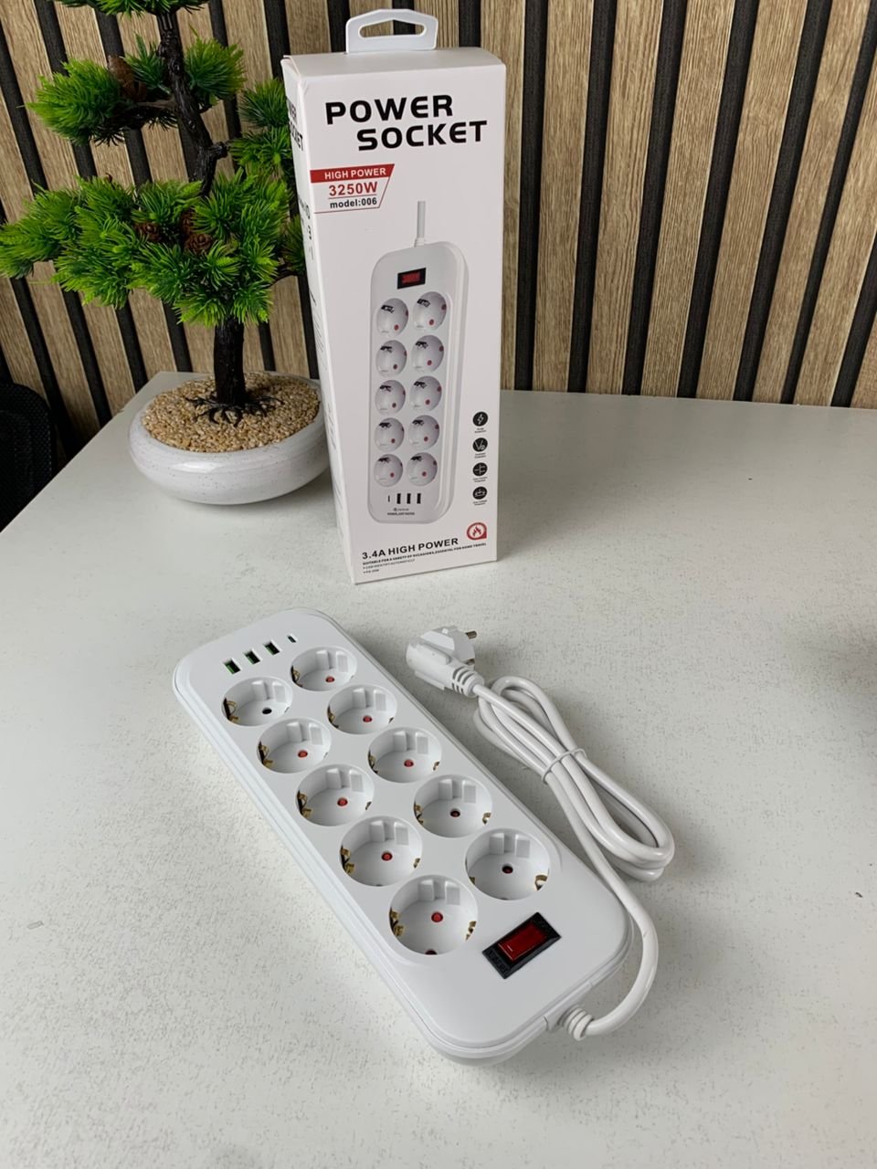 Rallonge Multiprise 10 Prises & 4 Ports USB 3250W – Puissance et organisation sans compromis - الصورة 6