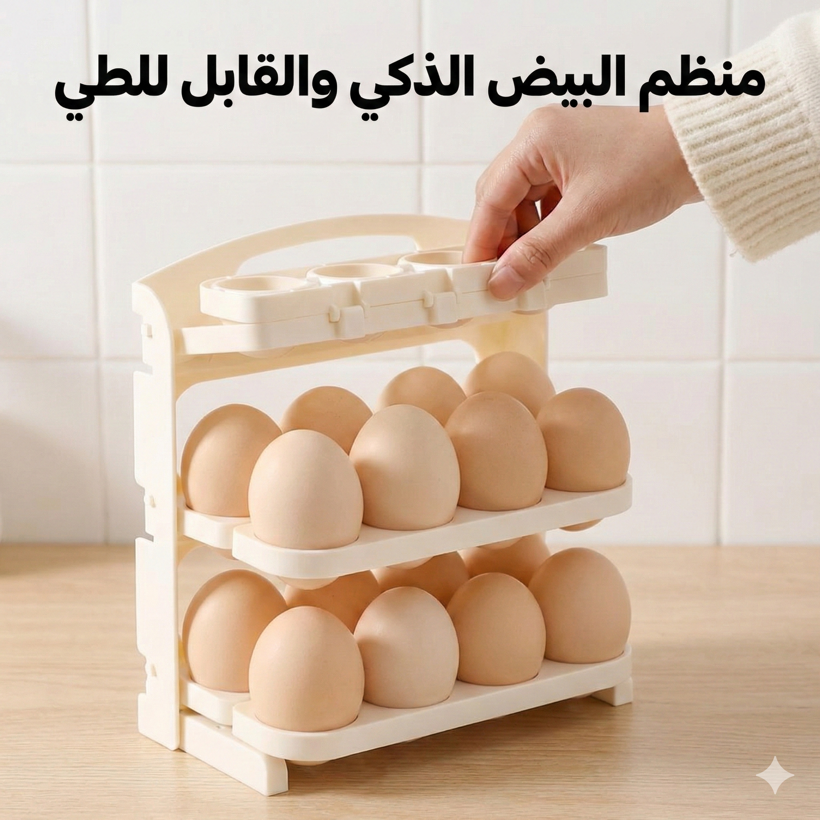 Organisateur d’Œufs 3 Tier – Rangement pratique et élégant pour votre réfrigérateur