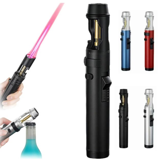 Briquet Torche Coupe-Vent Rechargeable avec Décapsuleur – Puissance, Sécurité